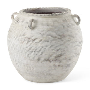 HomeRoots 22" Cream Amphora Ceramic Floor Vase - Timeless Mediterranean Charm for Modern and Rustic Spaces 608590