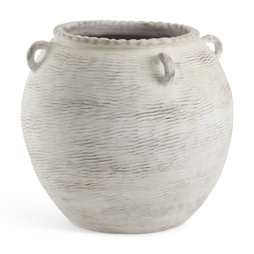 HomeRoots 22" Cream Amphora Ceramic Floor Vase - Timeless Mediterranean Charm for Modern and Rustic Spaces 608590