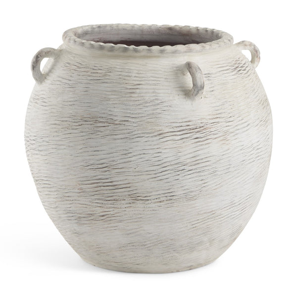 HomeRoots 22" Cream Amphora Ceramic Floor Vase - Timeless Mediterranean Charm for Modern and Rustic Spaces 608590