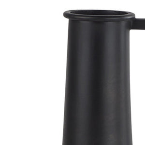 HomeRoots 14" Black Metal Jug Vase - Modern Sculptural Decor for Home, Ideal for Fresh Flowers & Minimalist Style 608597