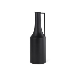 HomeRoots 18" Black Metal Jug Vase - Modern Minimalist Home Décor for Stylish Centerpieces & Unique Gifts 608598