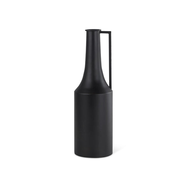 HomeRoots 18" Black Metal Jug Vase - Modern Minimalist Home Décor for Stylish Centerpieces & Unique Gifts 608598