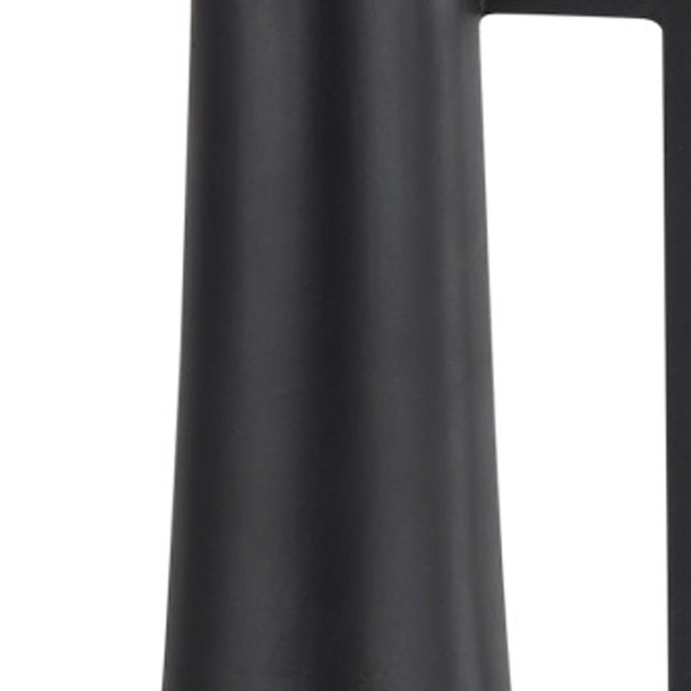 HomeRoots 18" Black Metal Jug Vase - Modern Minimalist Home Décor for Stylish Centerpieces & Unique Gifts 608598