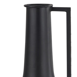 HomeRoots 18" Black Metal Jug Vase - Modern Minimalist Home Décor for Stylish Centerpieces & Unique Gifts 608598