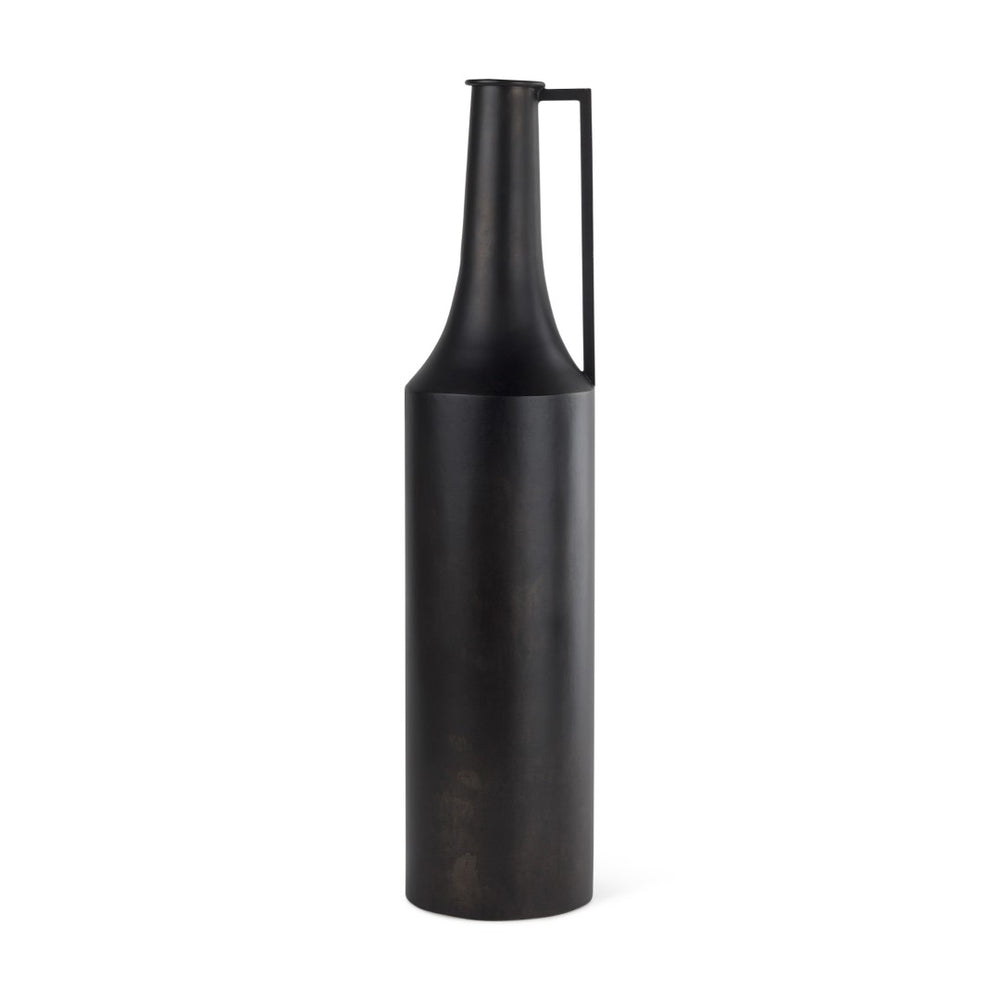 HomeRoots 24" Black Metal Jug Vase - Modern Accent for Home Decor, Perfect for Fresh Flowers & Faux Botanicals 608599