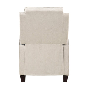 English Elm Beige Loveland Push-Back Recliner Chair with Textured Fabric, Dark Wood Legs, Transitional Comfort B011P395861