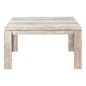 English Elm Dining Table Taupe 60" Reclaimed Wood Look Rectangular Seating for 6 Thick Block Legs Modern Durable Stylish B2710P286987