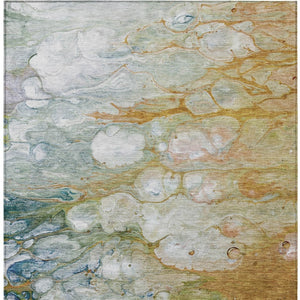 HomeRoots 5' Vibrant Orange Abstract Area Rug - Durable, Washable Indoor/Outdoor Design Perfect for High Traffic Spaces 8' X 10' 608616