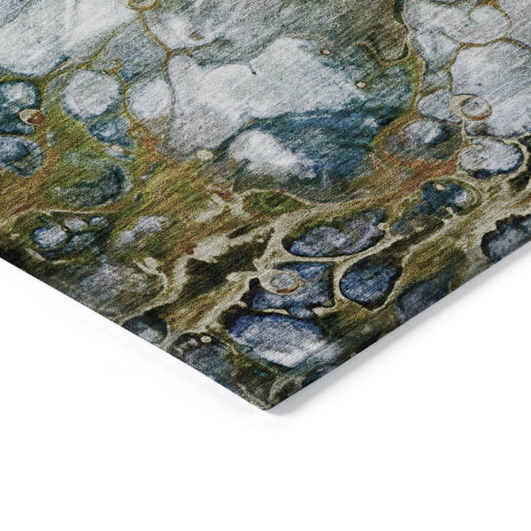 HomeRoots 5' Vibrant Orange Abstract Area Rug - Durable, Washable Indoor/Outdoor Design Perfect for High Traffic Spaces 9' X 12' 608617
