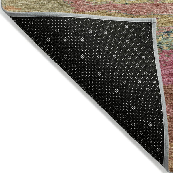 HomeRoots 5' Stylish Blush Abstract Washable Area Rug for Indoor and Outdoor Use – Perfect for High Traffic Spaces 5' X 8' 608632