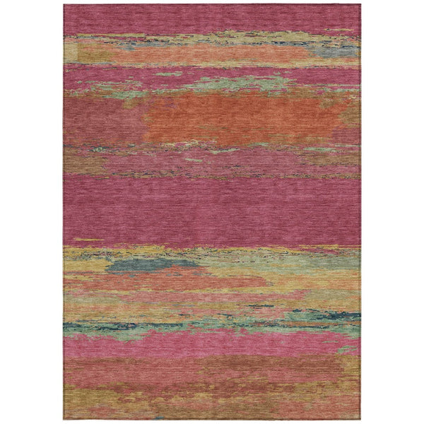 HomeRoots 5' Stylish Blush Abstract Washable Area Rug for Indoor and Outdoor Use – Perfect for High Traffic Spaces 8' X 10' 608634
