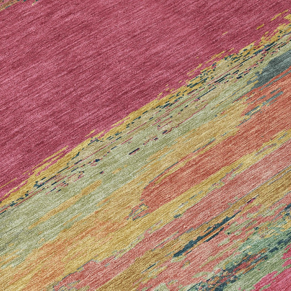 HomeRoots 5' Stylish Blush Abstract Washable Area Rug for Indoor and Outdoor Use – Perfect for High Traffic Spaces 8' X 10' 608634