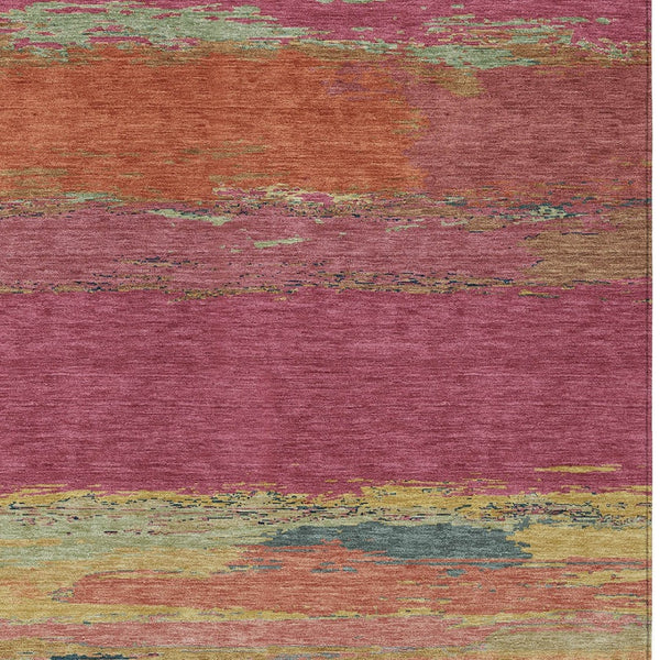 HomeRoots 5' Stylish Blush Abstract Washable Area Rug for Indoor and Outdoor Use – Perfect for High Traffic Spaces 9' X 12' 608635