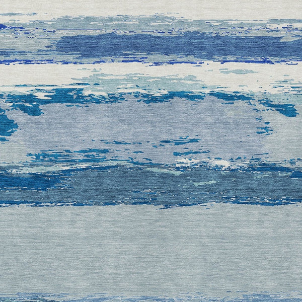 HomeRoots 5' Blue Abstract Indoor Outdoor Area Rug - Contemporary Design, Durable, Machine Washable, Versatile 8' X 10' 608640