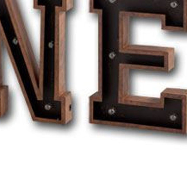 HomeRoots Archera "New York" 110" x 20" Handmade Metal Wall Decor with Integrated Lighting for Any Space 608644
