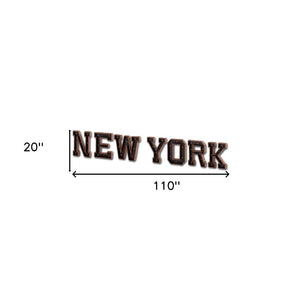 HomeRoots Archera "New York" 110" x 20" Handmade Metal Wall Decor with Integrated Lighting for Any Space 608644