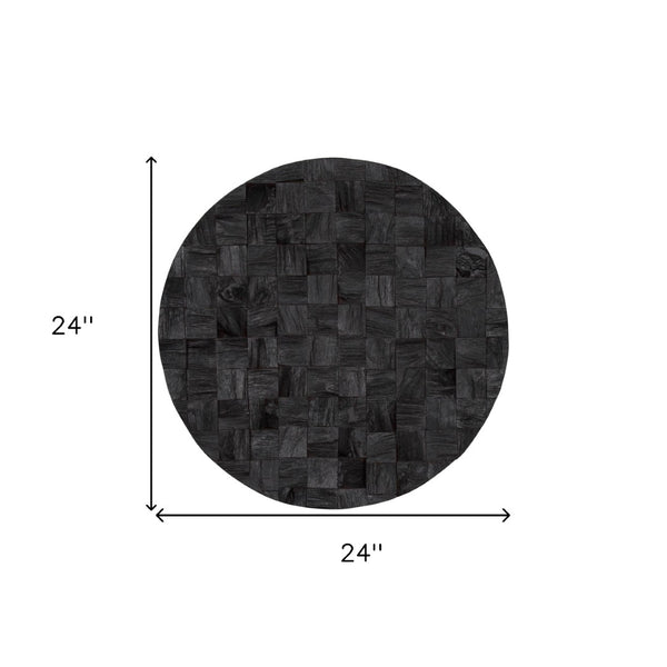 HomeRoots Into the Abyss II 24" Dark Brown Geometric Wood Circle Wall Art - Handmade Dimensional Sculpture 608656