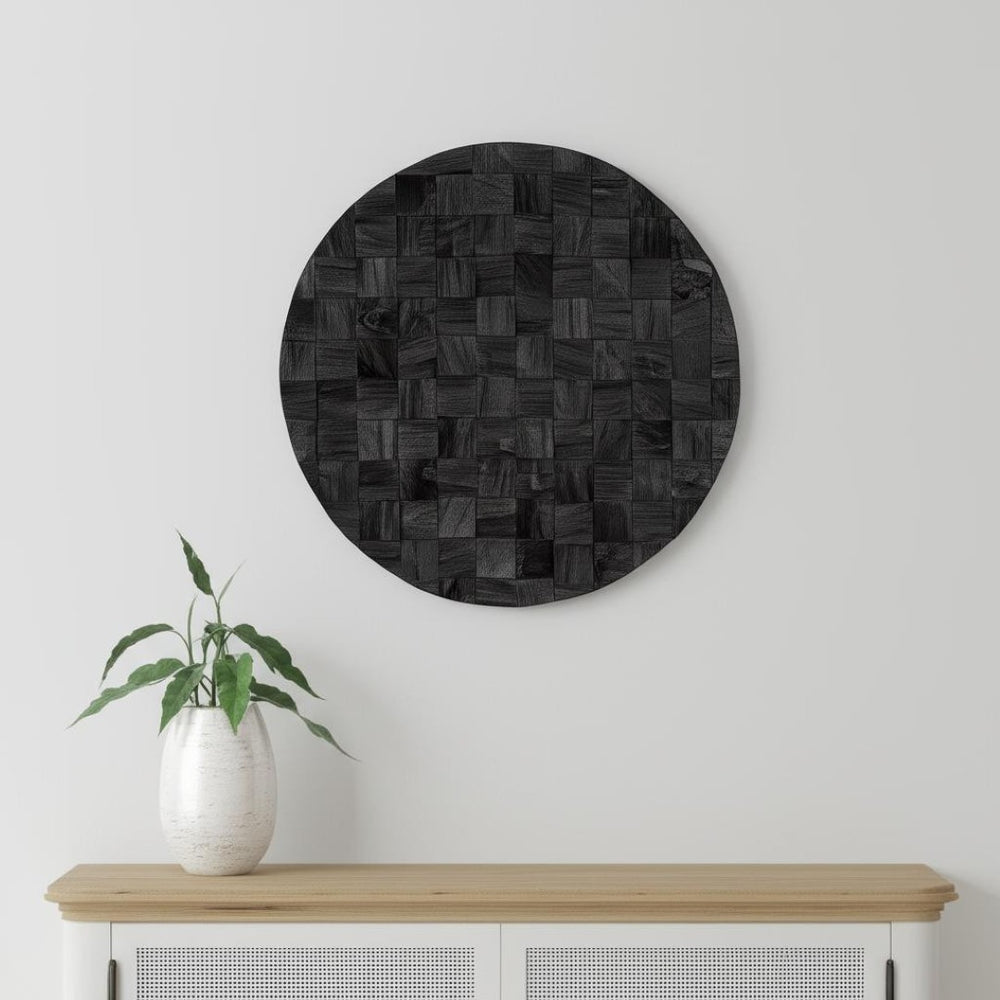 HomeRoots Into the Abyss II 24" Dark Brown Geometric Wood Circle Wall Art - Handmade Dimensional Sculpture 608656
