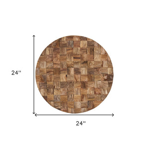 HomeRoots Into the Abyss II 24" Geometric Wood Wall Sculpture - Distressed Circle Art for Any Room Decor 608657