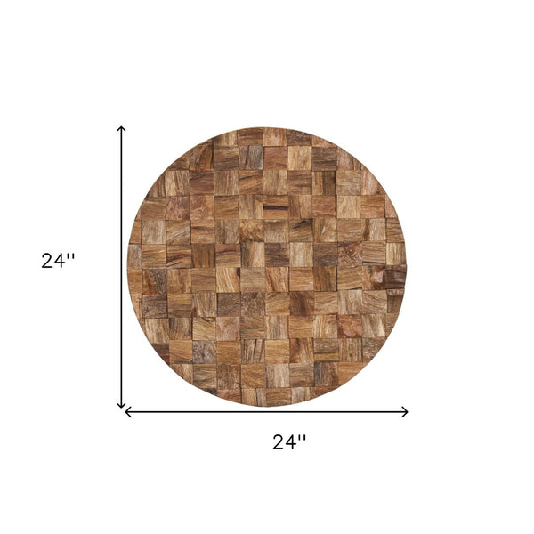 HomeRoots Into the Abyss II 24" Geometric Wood Wall Sculpture - Distressed Circle Art for Any Room Decor 608657