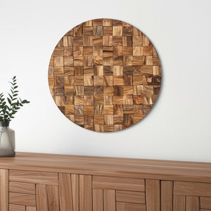 HomeRoots Into the Abyss II 24" Geometric Wood Wall Sculpture - Distressed Circle Art for Any Room Decor 608657