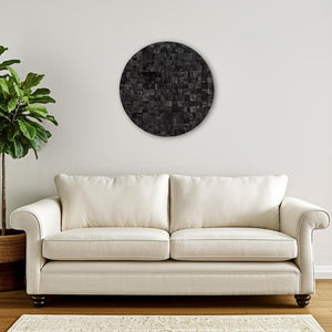 HomeRoots Into the Abyss II 32" Black Geometric Wood Wall Sculpture - Modern Art for Contemporary Spaces 608658