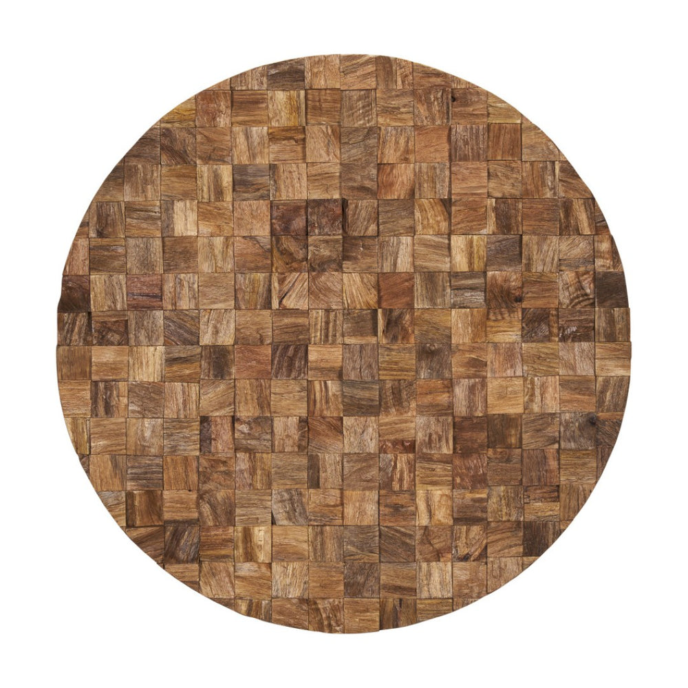 HomeRoots Into the Abyss II 32" Brown Geometric Wood Circle Sculpture - Unique Wall Art for Modern Spaces 608659