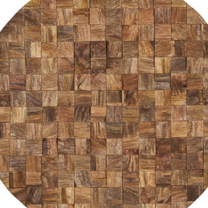 HomeRoots Into the Abyss II 32" Brown Geometric Wood Circle Sculpture - Unique Wall Art for Modern Spaces 608659