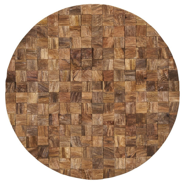 HomeRoots Into the Abyss II 32" Brown Geometric Wood Circle Sculpture - Unique Wall Art for Modern Spaces 608659
