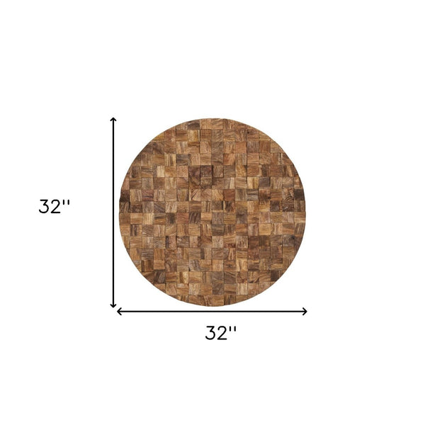 HomeRoots Into the Abyss II 32" Brown Geometric Wood Circle Sculpture - Unique Wall Art for Modern Spaces 608659