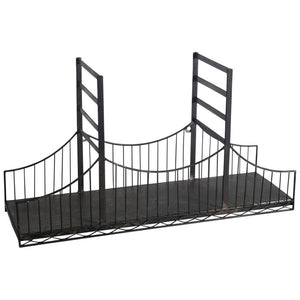 HomeRoots 12" Black Metal Shelf - Industrial-Rustic Wall-Mounted Accent for Books & Decor - Unique Design! 608660