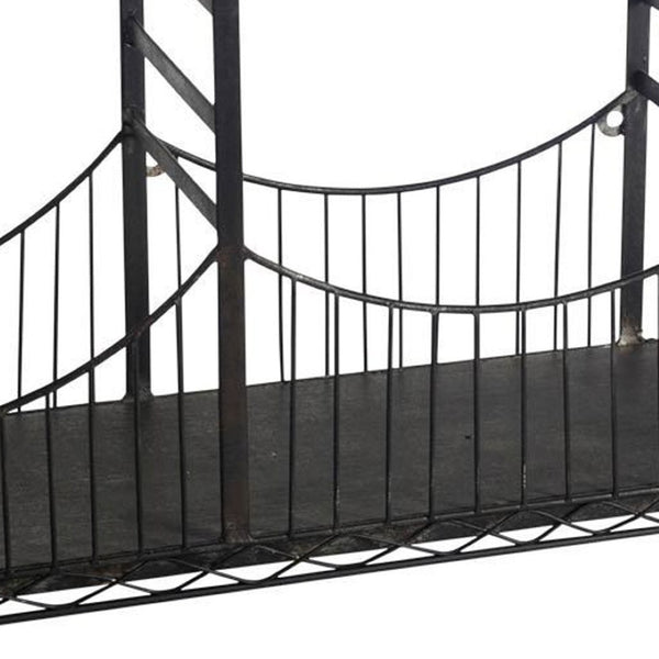 HomeRoots 12" Black Metal Shelf - Industrial-Rustic Wall-Mounted Accent for Books & Decor - Unique Design! 608660