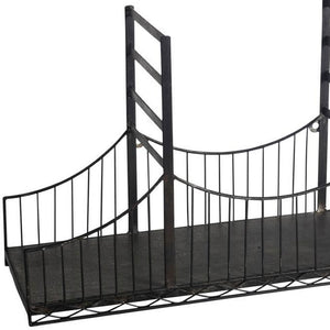 HomeRoots 12" Black Metal Shelf - Industrial-Rustic Wall-Mounted Accent for Books & Decor - Unique Design! 608660