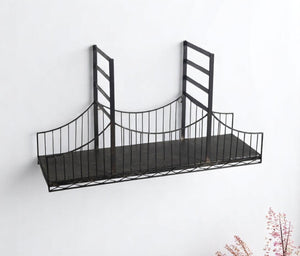 HomeRoots 12" Black Metal Shelf - Industrial-Rustic Wall-Mounted Accent for Books & Decor - Unique Design! 608660