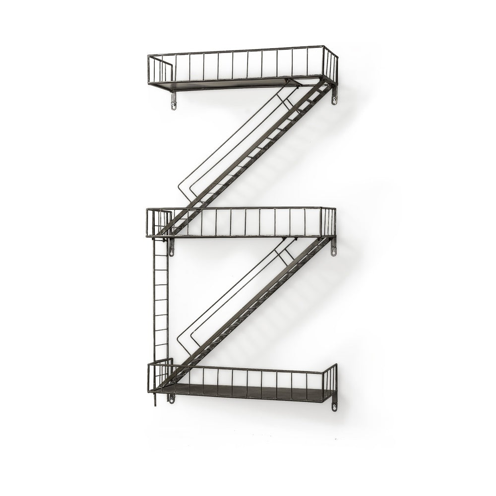HomeRoots 21" Gunmetal Gray Metal Wall-Mounted Accent Shelf - Industrial Chic Design for Stylish Spaces 608667