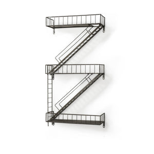 HomeRoots 21" Gunmetal Gray Metal Wall-Mounted Accent Shelf - Industrial Chic Design for Stylish Spaces 608667