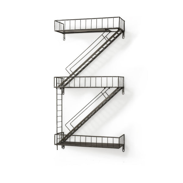 HomeRoots 21" Gunmetal Gray Metal Wall-Mounted Accent Shelf - Industrial Chic Design for Stylish Spaces 608667