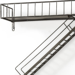 HomeRoots 21" Gunmetal Gray Metal Wall-Mounted Accent Shelf - Industrial Chic Design for Stylish Spaces 608667