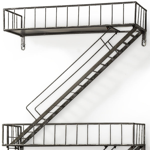 HomeRoots 21" Gunmetal Gray Metal Wall-Mounted Accent Shelf - Industrial Chic Design for Stylish Spaces 608667