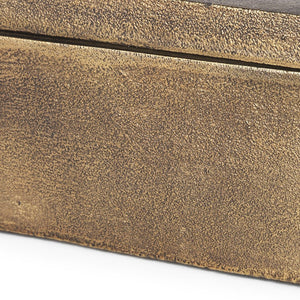 HomeRoots 5" Gold Metal Decorative Box Sculpture - Modern Elegance for Home, Office, & Stylish Gift Ideas 608688
