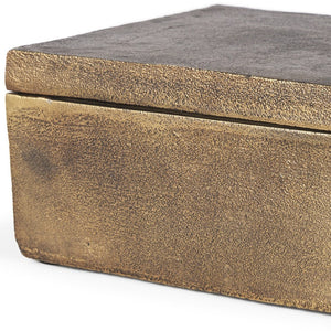 HomeRoots 5" Gold Metal Decorative Box Sculpture - Modern Elegance for Home, Office, & Stylish Gift Ideas 608688