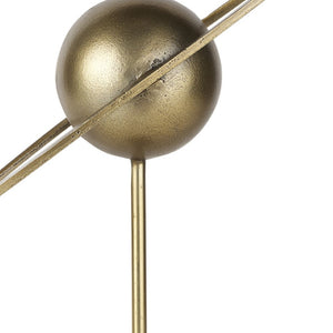 HomeRoots 16" Gold Iron Solar System Tabletop Sculpture - Handcrafted Celestial Art for Home & Office Decor 608691