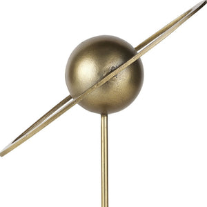HomeRoots 16" Gold Iron Solar System Tabletop Sculpture - Handcrafted Celestial Art for Home & Office Decor 608691
