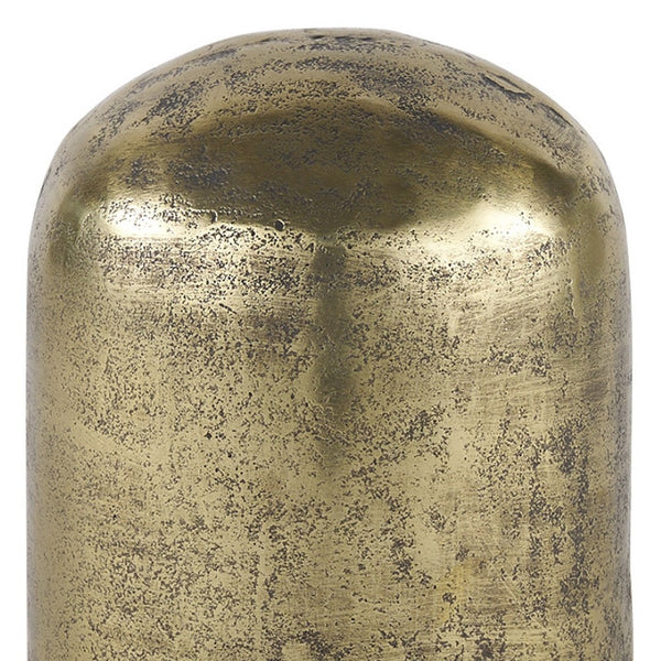 HomeRoots 7" Handcrafted Antiqued Brass Cast Aluminum Sculpture - Rustic Modern Accent for Home & Gifts 608703