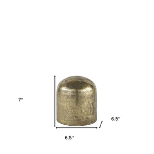 HomeRoots 7" Handcrafted Antiqued Brass Cast Aluminum Sculpture - Rustic Modern Accent for Home & Gifts 608703