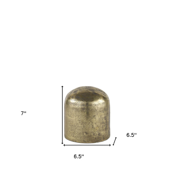 HomeRoots 7" Handcrafted Antiqued Brass Cast Aluminum Sculpture - Rustic Modern Accent for Home & Gifts 608703
