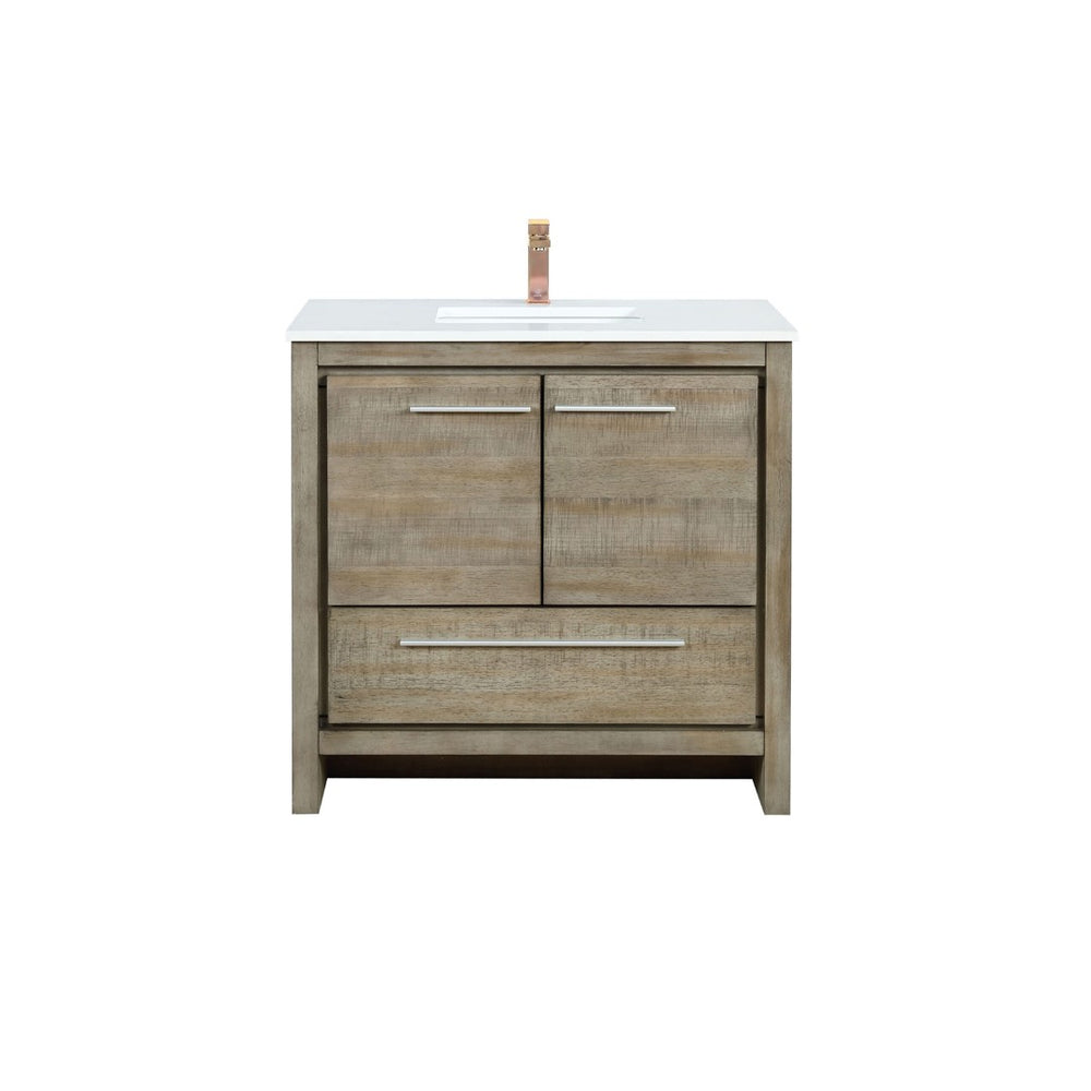 English Elm Rustic Acacia Bath Vanity With Cultured Marble Top & Rose Gold Faucet - Stylish Storage Solution! B2731P259362-GIGA