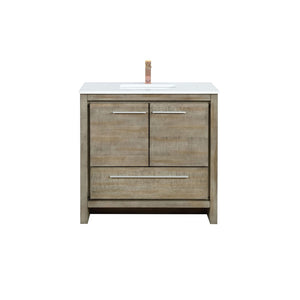 English Elm Rustic Acacia Bath Vanity With Cultured Marble Top & Rose Gold Faucet - Stylish Storage Solution! B2731P259362-GIGA