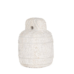 HomeRoots 8" White Marble Door Stop - Artisan Crafted, Modern Sculpture for Home Decor & Functional Elegance 608720