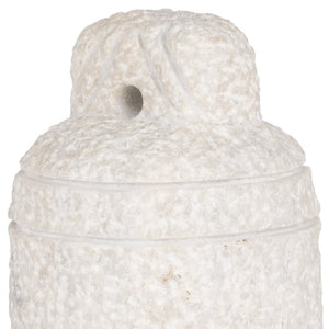 HomeRoots 8" White Marble Door Stop - Artisan Crafted, Modern Sculpture for Home Decor & Functional Elegance 608720